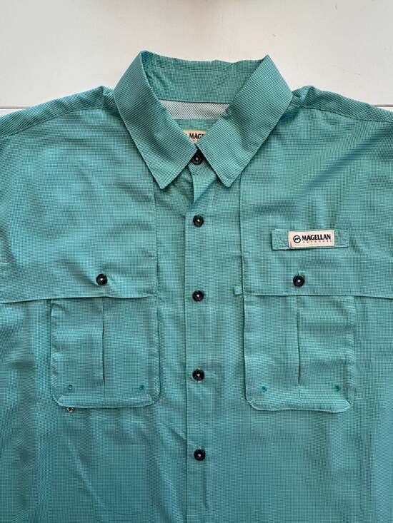 Magellan Outdoors Men's Aransas Pass Heather Short Sleeve Fishing Shirt - Picture 3 of 4